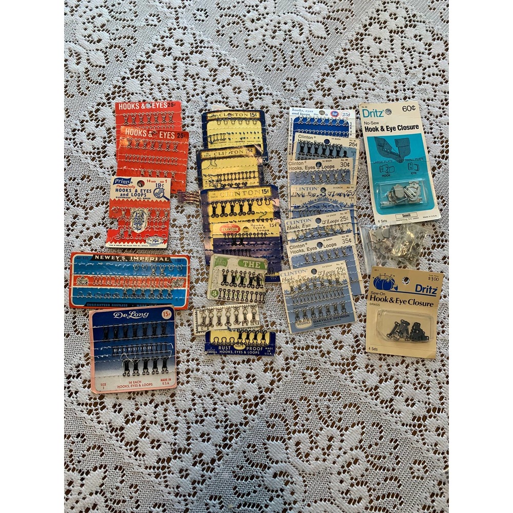 Vintage Hooks and‎ Eyes, Snaps Assorted Styles and Brands